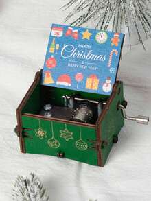 1 pieza Caja de música con cascabeles navideños, adorno de madera con campanas, decoración de Santa Claus viene a la ciudad, adecuado para Navidad, regalos festivos, decoración del hogar - Multicolor - Ver 13