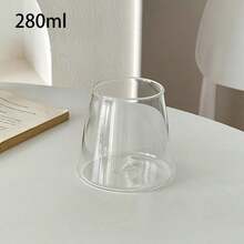 1 pieza Vaso de vidrio borosilicatado con soporte, vaso creativo para bebidas, para uso doméstico - transparente - Ver 13