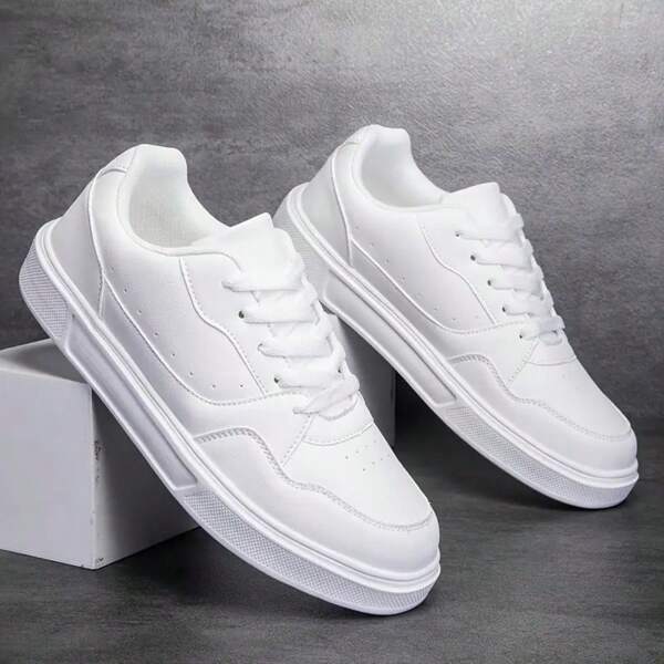 Heren casual sportschoenen, nieuwe modieuze sneakers, Koreaanse casual schoenen, studentenschoenen, geschikt voor alle seizoenen, reisschoenen, antislip en slijtvast, koude lijm, veelzijdig, modieuze felwitte hardloopschoenen, dikke zool herenschoenen