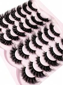 LYBCG 28pairs Cat Eyelashes Fluffy 3D Mink Eyelashes Natural Look False Lashes For Daily Halloween Party Wedding Lightweigh Reusable Makeup For Cosplay Manga Cat False Lashes - màu đen - Xem 2