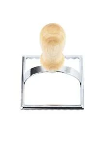 Madebyblanc 1pc Round Dumpling Mold, Wooden Handle Dough Press Mold For Kitchen