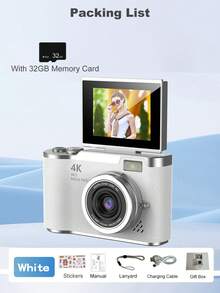 1 pièce Caméra numérique HD LK-007 avec écran rotatif de 2,4 pouces, caméra rechargeable CCD avec carte mémoire 32 g et multiples modes de filtre. Caméra portable anti-secousses avec zoom intelligent pour une utilisation en extérieur - Multicolore - Voir 17