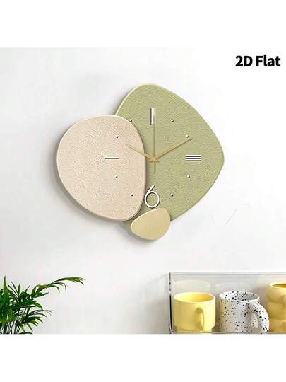 2D Flat 1pc Creative Moderne High End Home ation Wand Clock, Ultra Quiet Quartz Movement, No Ticking Sound, Painting Klok Living Room, Bedroom Office, able Watch, Unique Personalized, Clear Reading Time, In Bedroom, Studio, Room view 5