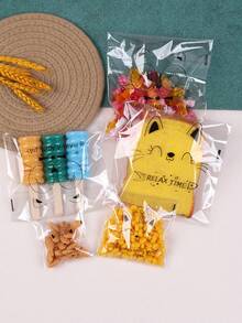 100 Reusable Clear Sandwich Bags- Food Storage,Vacuum Sealing, Kitchen Organization - Cat Expressions - View 8