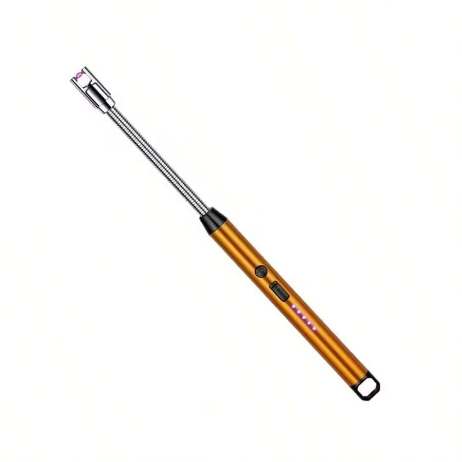 Encendedor Largo Eléctrico Recargable USB - Sin Llama, A Prueba de Viento - Ideal para Barbacoas, Cocina, Gas, Velas (con Manguera),Amarillo - Amarillo - Ver 1