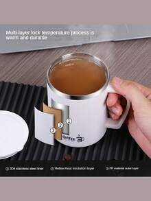 带手柄的隔热咖啡杯，不锈钢旅行杯，可重复使用的防漏冷饮杯，带盖的茶杯，适合家庭办公室使用，手柄和盖子设计，理想的礼物选择，适用于奶茶和各种饮料。 - 彩色 - 查看 9