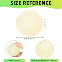 夜光弹力球，宠物狗球，防咬玩具球，训练娱乐球，适合大、中、小型犬（本产品为弹性球，本身不发光。三种不同尺寸的夜光狗球，直径从3厘米到7厘米不等，不易碎，会发光）