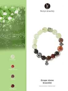 VE 1pc High Quality S925 Silver Natural Amethyst Crystal Bracelet With Agate, Super Seven, Citrine, Attract Wealth & Career, Soothe Emotions, Protect Love, Suitable For Self, Bestie, Girlfriend, Friend, Mom. Jewelry Color Random