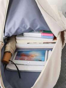 Stilvoller Y2K-Klassiker Rucksack mit Kirschenmuster Schultasche, Kirschenmuster Mädchen Rucksack mit großer Kapazität für Laptops, Rückkehr zur Schule klassischer lässiger Tagesrucksack Collegetasche, leichter Schulbuchrucksack für Mädchen und Jungen, Mädchen Schulrucksack Büchertasche für Teenager, Diebstahlsicherer Laptop-Rucksack Reise-Tagesrucksack Schultaschen Geschenke - Beige - Übersicht 4