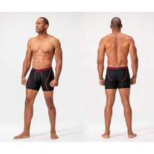 Men's Cool Dry Mesh Boxer Trunks 6-Inch Briefs, 3-Pack - 6吋(黑色/黑色/黑色) - 查看 2