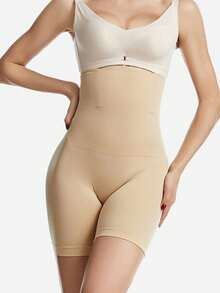 1pc High Waist Shaping Women's Underwear, Including Abdomen & Buttock Lifting Panty, Waist Cinching & Buttock Lifting Panty, And Slimming Shaping Panty - Apricot - View 6