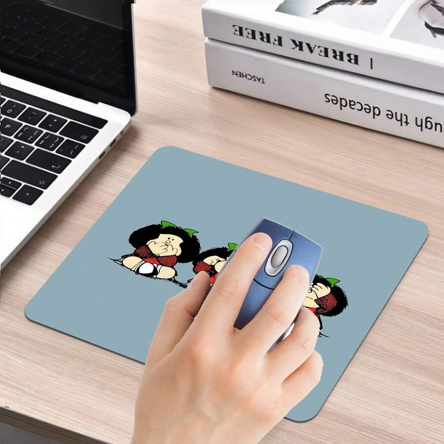 Cute Cartoon Mouse Pad - An Extended Desk Mat With A Non-Slip Rubber Base, Designed For Comfort With A Thick Material That Is Washable / An Ideal Choice For Holiday Gifts.,For School Supplies,Back To School - Blue - View 1