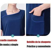 Mujer Uniforme Medico, Conjunto Quirúrgico Filipina Pantalon - Morado - Ver 8