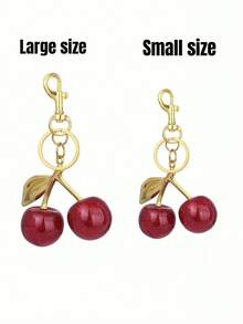 New Stylish Crystal Cherry Pendant Metal Keychain, Suitable For Daily Wear And As A Schoolbag Accessory For Back-To-School Season. It Can Also Serve As A Bag Accessory, And Make A Great Gift For Family, Friends, Classmates, Lovers. It Is Also Suitable As A Birthday Gift, A Gift For Teachers, And A Souvenir. - Black - View 11