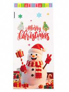 50 قطعة أكياس تغليف حلوى عيد الميلاد، أكياس هدايا مسطحة ب- 4 أنماط متنوعة مع أربطة