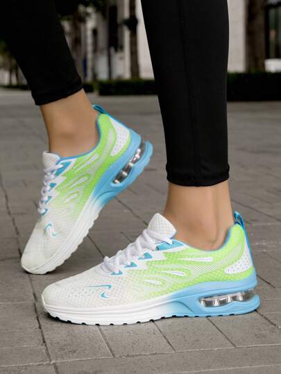 Women's Breathable Lace-Up Comfortable Non-Slip Air Cushion Bottom Casual Sports Shoes