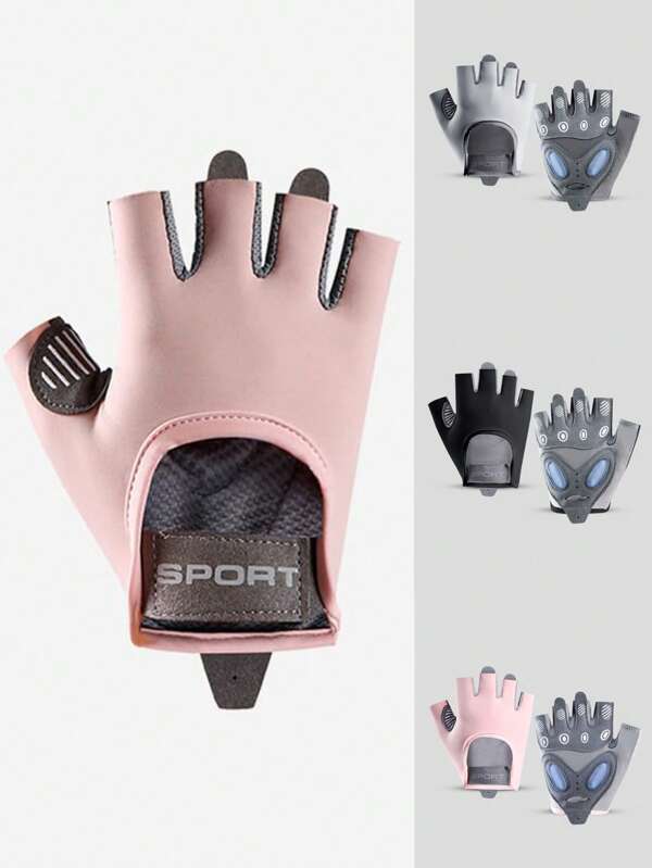 1 Pair Cycling Gloves, Student Anti-Slip Wear-Resistant Riding Sports Gloves, Office Touch Screen Half Finger Gloves, Yoga Fitness Gloves