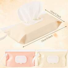 2 件婴儿便携式尿布袋、纸巾袋、婴儿湿巾分配器、可再填充湿巾架、可重复使用湿巾袋 - 彩色 - 查看 2