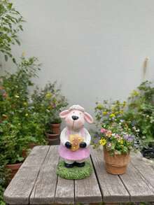 1 Stück süße, natürliche Harz Schaf Figur, niedlich, verspielt, rustikal, lebhaft, gemütlich, dekorative Schaf Figur für Garten, Außenbereich, Harz Statue, Schaf-Form, rustikaler Stil, süßer Stil, Laterne, Blumen, Rasen, Gartendekoration, Terrasse, Balkon Dekoration, Harz Gartendekoration, Schaf-förmige Figur, rustikale Gartendekoration, süße Schaf Ornament, lustige Gartendekoration, Outdoor Tierfigur, rustikale Hof Dekoration