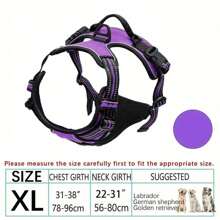 Arnés para perros, arnés para mascotas sin tirón con 2 clips para correa, chaleco acolchado suave ajustable para perros, chaleco reflectante Oxford sin ahogo con asa de control fácil para perros grandes - El chaleco y la cuerda no son un conjunto y deben comprarse por separado