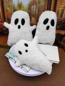 Cute Ghost Pillow Halloween Pillow 12.6" X 9.45" Cute Ghost Pillow White Decorative Ghost Pillow Plush Sofa Ghost Cushion For Sofa Bed, Sofa Party, Home Decor, Kids Gift
