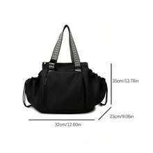 1 Pc Fashion Multifunction Portable Mummy Bag.Automobile Cradle Bag.Fashion Women Work Bag.Retro Tote Bag.Drawstring Bag.Shoulder Bags.Large Capacity Supermarket Shopping Bag.School Backpack Carry On Hand.Basics Solid Color Backpack.Lightweight Portable Canvas Bag With Handle.Business Day Weekender Bag.Note: The Color Of Shoulder Strap Is Random. - 黑色 - 查看 8