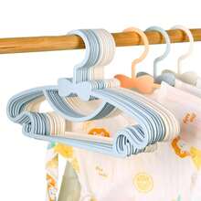 Perchas de plástico para almacenamiento de ropa para niños, perchas para guardería, abrigos portátiles para el hogar, 5-50 Uds. TFEZ - Rosa 5 piezas - Ver 9