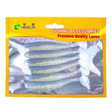 HENGJIA 6pcs/Pack 100mm 5.4g Soft Lures, Artificial Soft Baits For Bass Fishing, Silicone Dual-Color Wiggling Lures - Multicolor - View 10