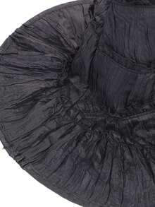 1pc Women's Black Witch Hat, Funny Party Costume Accessory, Wrinkled Witch Hat For Holiday Performance - Solid Color Lace Witch Hat - View 8