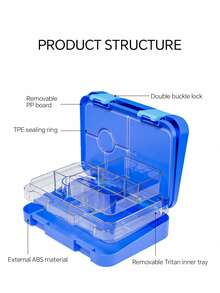 Yocity 1pc Solid Color Or Printed Detachable Bento Box, Lunch Box, Divided Lunch Box, Suitable For Picnic, Cafeteria, Kitchen Organization, Kitchen Accessories, Suitable For Work And Travel (Stickers Sold Separately) - Multicolor - View 7