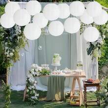 18 Pack White Round Paper Lanterns8 10 Chinese Japanese Hanging Paper Lanterns Lamp Shade Paper Lanterns Decorative Indoor Or Outdoor For Home Decor Restaurant Birthday Wedding Party Decorations - 如圖 - 查看 4