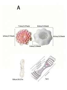 1pc 3D Flower Candle Silicone Mold (Mold Chip + Cotton Core Combo) - DIY Floral Scented Soap & Resin Casting Mold, Suitable For Holiday & Birthday Gifts, Easy Demold, Heat Resistant, Clear Texture
