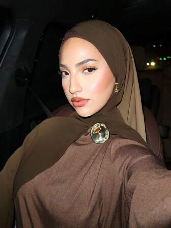 1 件女式波西米亚风格水彩渐变印花头巾，休闲街头头巾款式适合日常穿着，秋季