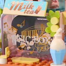 Miniso Set de bloques de construcción de la tienda de té con leche ultra satisfactoria de MINISO, que restaura exquisitamente la escena de una tienda de té con leche, con ricos detalles que muestran el proceso de elaboración del té con leche, siente la cultura de las bebidas durante el ensamblaje, adecuado para la colección personal o como regalo (1 pieza)