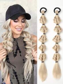 2 件 20 英寸马尾假发女式泡泡辫天然染色扭辫扎发绺 1 双马尾灯笼辫 - 彩色 - 查看 13