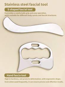 1 件/2 件不锈钢刮痧工具套装、身体按摩工具、全身肌肉刮痧按摩器、物理皮肤按摩放松装置、男女通用、刮痧、淋巴引流、橘皮组织、背部抓挠器、学校、返校、旅行、旅行必需品、家居必需品、水疗、按摩工具、按摩、按摩器、水疗 - 銀色 - 查看 2