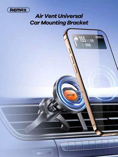 REMAX Car Mount, Air Vent/Dashboard Magnetic Phone Holder For Car, Car Phone Holder Mount Compatible With IPhone 16/16e/15/14/13/12, Charging Not Supported