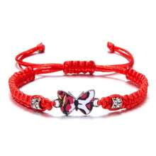 1Pc Butterfly Hand Woven Bracelet, Couple Friendship Bracelet, Gift Party - Đỏ - Xem 5
