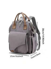 1 件多功能大容量妈咪包，轻便时尚尿布包可挂在婴儿车上