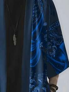 Oversized Street Fashion Casual Shirt, Japanese Kimono Style Printed Cardigan, Lightweight Breathable Summer Jacket, Unisex Couple Outerwear