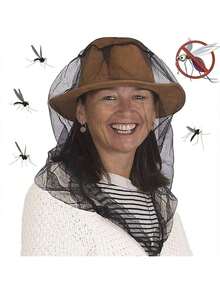 1pc Anti-Insect Anti-Mosquito Head Net Hat, Lightweight Breathable Mesh Design, UV Protection, Packable Polyester Headwear, Suitable For Fishing, Camping, Hiking, Outdoor Activities - Unisex