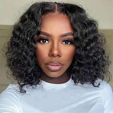 14in Water Wave Short Wig For Girls – 150 Density Lightweight Hair, Heat-Resistant & Festive Gift Essential - Black - View 4