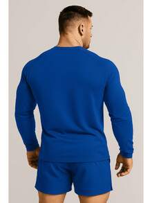 Black Thermal T-Shirt Long Sleeve Second Skin UV Protection 50 Grêmio - 寶藍色 - 查看 2