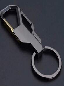 1pc Metal Key Chain Keyring For Men - Black - View 1