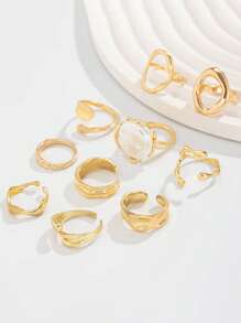 Juego de 10 anillos punk para mujer, set de anillos geométricos vintage, regalos de joyería de moda personalizada que combinan con atuendos diarios y accesorios para fiestas