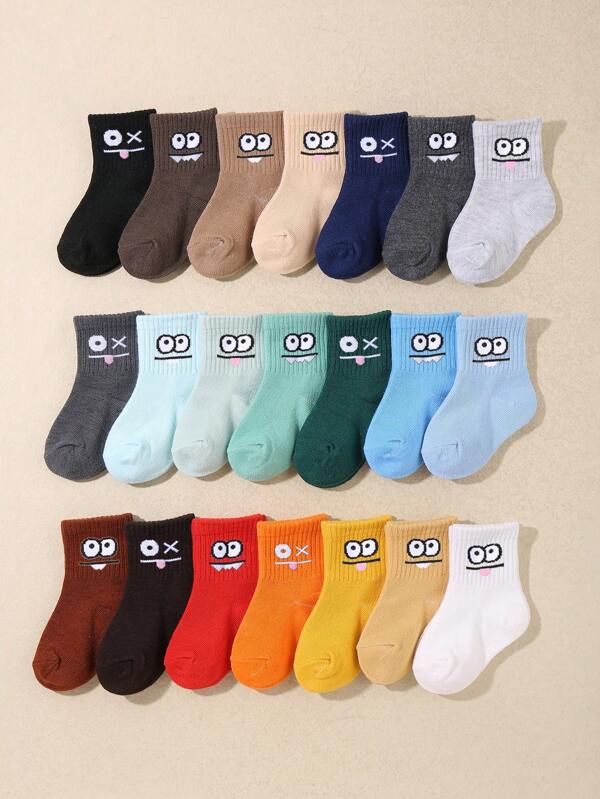 30 Pairs Kids Cute Cartoon Elastic Ankle Socks, Unisex Boys Girls Daily Casual Sports Short Socks, Hot Selling