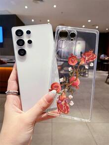 1 pieza Funda de teléfono con estampado de guayaba, con recortes precisos para proteger la cámara, compatible con Samsung, Nothing, Pixel, INFINIX, Xiaomi Redmi