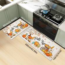 1pc Harvest Season Pattern Rug, Polyester Drainage Mat, Suitable For Kitchen, Living Room, Entrance, Balcony, Home Decor, Anti-Stain, Cafe, Bar, Holiday, Party, Bedroom, Bathroom Decor