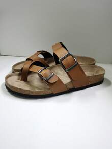 2026 New Criss-Cross Toe Soft Cork Slippers Beach Sandals, Unisex - Light Beige - View 4