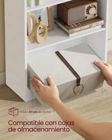 Librería de 3 Niveles con estantes Ajustables, estantería Infantil y Unidad de Almacenamiento para Oficina en casa de Estudio, 60 x 24 x 93 cm, Blanca - Blanco - Ver 3